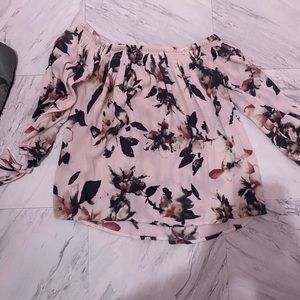 off the shoulder flower shirt